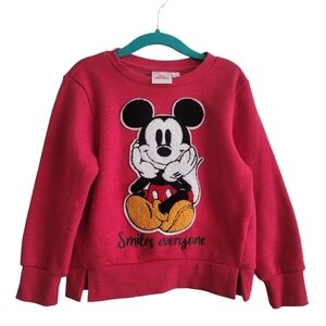 Disney Jr. 3T Mickey Mouse Red Pullover Crewneck Sweatshirt Red